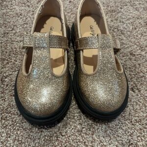 Cat & Jack Glittery Gold Dress Shoes